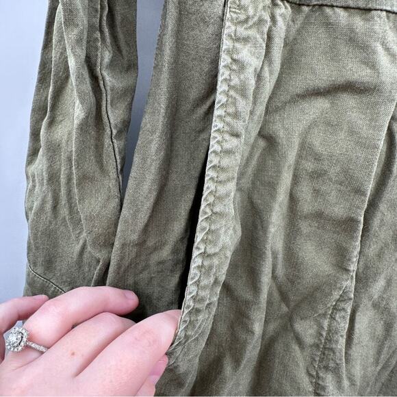 Anthropologie Cloth & Stone Olive Green Tencel Lyocell Utility Mini Dress Sz XS - Picture 6 of 10